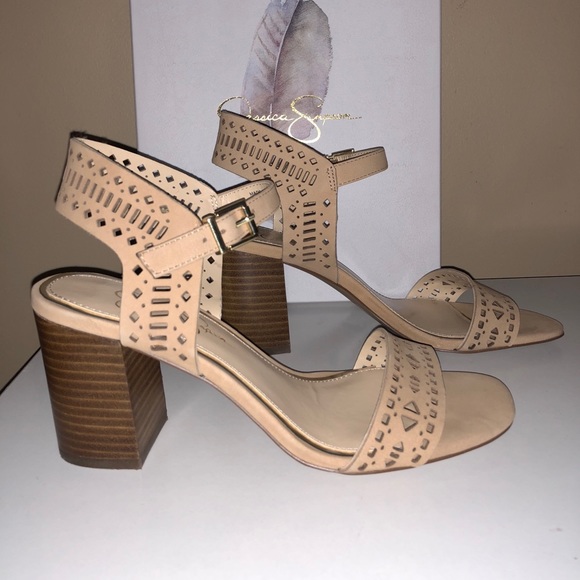 NWT JESSICA SIMPSON Microsuede Block Heels Sandals